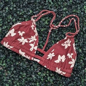 Montce Swim Braided Bikini Top in Chocolate Floral